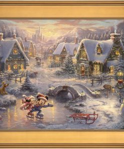 *RARE* Disney Mickey and Minnie Sweetheart Holiday Framed Gallery Proof Canvas Gallery Gold 18" x 24" #44/65