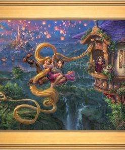 *RARE* Disney Tangled Up on In Love Framed Estate Edition Canvas Gallery Gold 28" x 42" #1/1