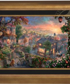 *RARE* Lady and The Tramp Framed Publisher Proof Canvas Aurora Gold 28" x 42" #15/17