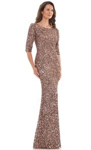 Marsoni By Colors MV1198 - Scoop Back Beaded Evening Dress